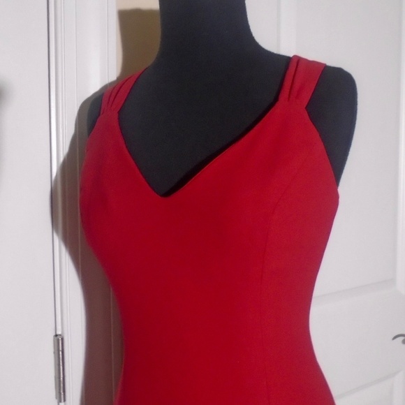 ANN TAYLOR Special Occasion Red Midi Sheath Dress - Picture 2 of 10